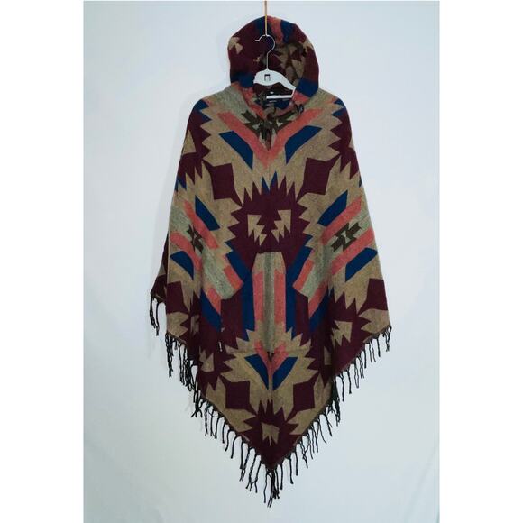 De Purple Urban Hippie Southwest Pattern Poncho - One Size - NWOT - Picture 1 of 8